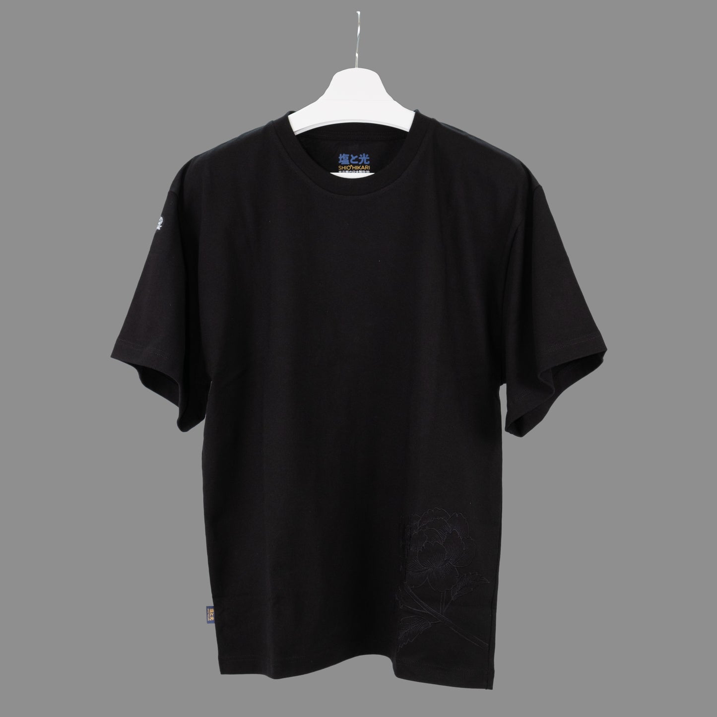 Rooted Courage Male Oversized Crewneck Tee - Midnight Obsidian